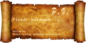Pintér Valdemár névjegykártya